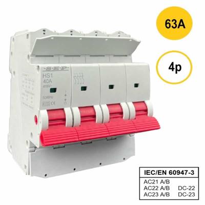 HS1 lastscheider 4 polig 63A hoofdschakelaar werkschakelaar lastschakelaar Voor AC en DC stroom