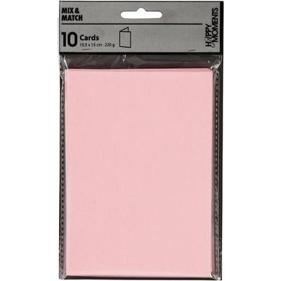 Creativ Company Kaarten, afmeting kaart 10,5x15 cm, 220 gr, roze, 10 stuk/ 1 doos - thumbnail