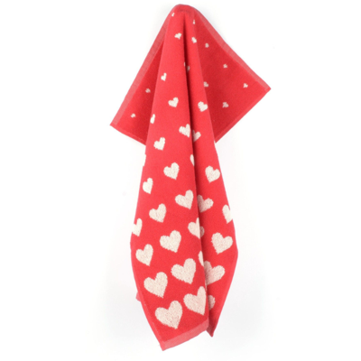 Bunzlau Castle Keukendoek Hearts Rood