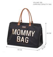Luiertas Mommy Bag large CHILDHOME zwart goud - thumbnail