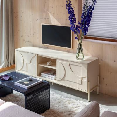 Zuiver TV-meubel 'Faces' Eikenhout, 160cm, kleur Beige Zuiver TV-meubel 'Faces' Eikenhout, 160cm, kleur Beige