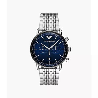 Emporio Armani Aviator blauwe wijzerplaat Herenhorloge AR11238