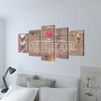 VidaXL Canvas muurdruk print set home sweet home 100 x 50 cm - thumbnail