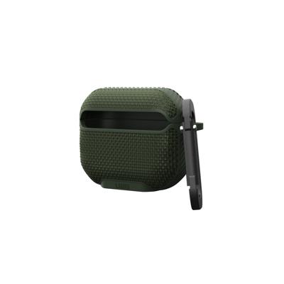 Urban Armor Gear Metropolis Case voor Apple AirPods (3e generatie 2021) Case [Draadloos opladen/Magnetische opladen compatibel/Status LED zichtbaar, afneembare karabijnhaak ] olijf