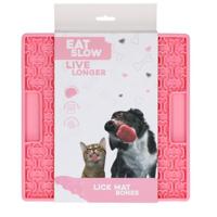 Eat Slow Live Longer Lick Mat Bones Pink - thumbnail