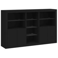Dressoir met LED-verlichting 162x37x100 cm zwart - thumbnail