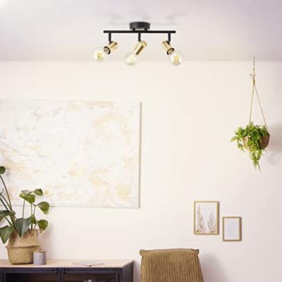 Brilliant Zwart met gouden plafondlampKerry 3-lichts - 99715/72
