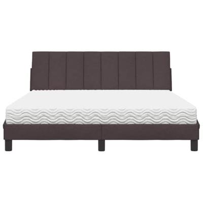 Bed met matras "Hanko" stof donkerbruin 160x200 cm