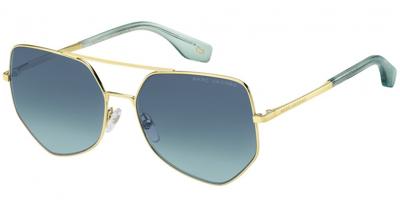 Marc Jacobs zonnebril unisex polygonaal goud/blauw gradient Marc Jacobs zonnebril unisex polygonaal goud/blauw gradient