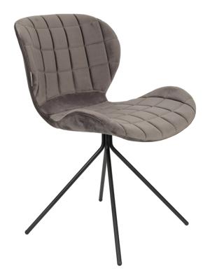 Zuiver Eetkamerstoel 'OMG' Velvet, kleur Grijs Zuiver Eetkamerstoel 'OMG' Velvet, kleur Grijs