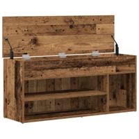 VidaXL Schoenenbank 102x30,5x45 cm bewerkt hout oud houtkleurig - thumbnail
