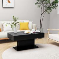 Salontafel 96x50x45 cm bewerkt hout zwart - thumbnail