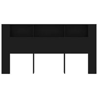 Hoofdbordkast 200x18,5x104,5 cm zwart - thumbnail