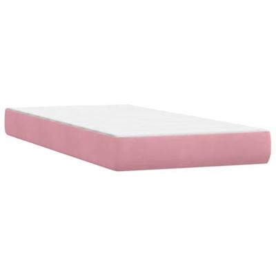 Boxspring met matras fluweel roze 90x210 cm