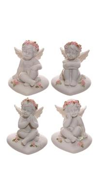 Cherubijnen Roze Rozen, zit op hart