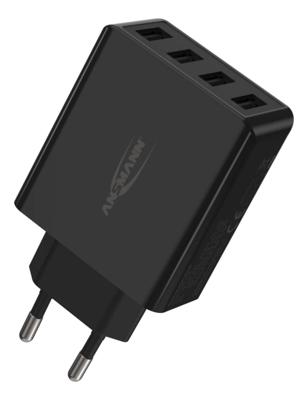 Ansmann HomeCharger HC430 USB-oplader 30 W 4x USB-A Zwart Binnen - thumbnail