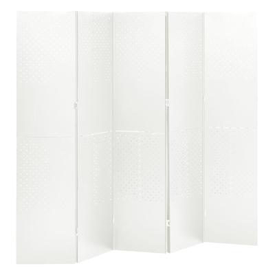 VidaXL Kamerscherm met 5 panelen 200x180 cm staal wit