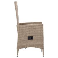 Tuinstoelen 2 st met kussens poly rattan beige - thumbnail