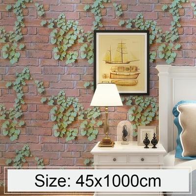 Creative 3D Parthenocissus Stone baksteen decoratie behang Stickers slaapkamer woonkamer muur waterdicht Wallpaper Roll grootte: 45 * 1000cm