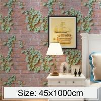 Creative 3D Parthenocissus Stone baksteen decoratie behang Stickers slaapkamer woonkamer muur waterdicht Wallpaper Roll grootte: 45 * 1000cm - thumbnail