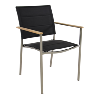 Marmaris RVS zwarte Stapelstoel - Set van 4 stuks - thumbnail