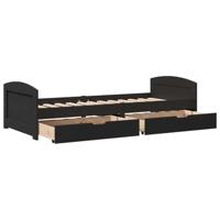 Slaapbank met 2 lades zonder matras IRUN 90x200 cm zwart - thumbnail