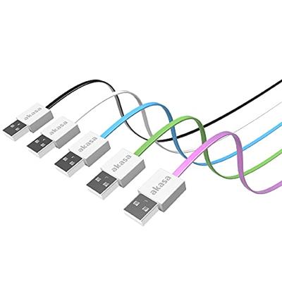 Akasa AK-CBUB16-15BK USB-kabel USB 2.0 USB-A stekker, USB-micro-B stekker 0.15 m Zwart Zeer flexibel, Vergulde steekcontacten, UL gecertificeerd