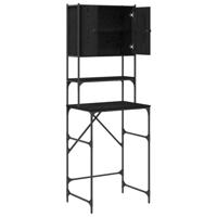 Wasmachinekast Zwart eiken 68 x 48,5 x 194 cm - thumbnail