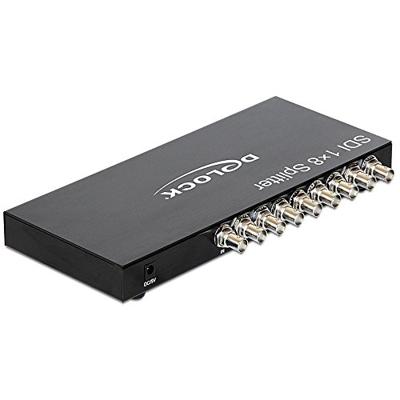 Delock 93253 8 poorten SDI-splitter Met metalen behuizing 1920 x 1080 Pixel Zwart