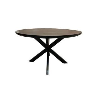 Livingfurn Ronde Eettafel 'Jesper' Mangohout, 130cm, kleur Zwart Livingfurn Ronde Eettafel 'Jesper' Mangohout, 130cm, kleur Zwart