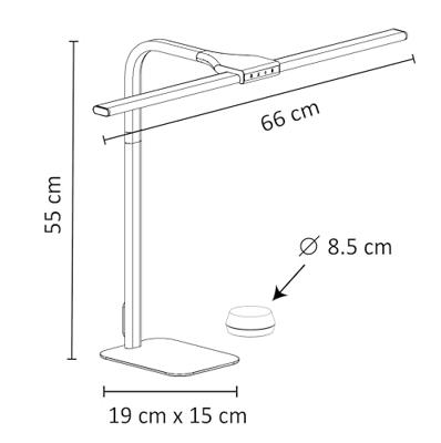 Bureaulamp unilux strata base led zwart Bureaulamp unilux strata base led zwart
