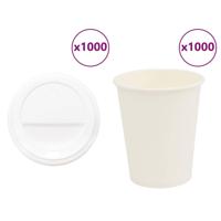 VidaXL Papieren koffiekopjes met deksel 1000 st 8oz 200 ml - thumbnail