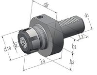 Promat/Tecwerk Gereedschapshouder | ER E4 DIN 69880 | span-d. 2-16 mm | VDI30 | uitkraaglengte 57 mm - 4000833686 - thumbnail