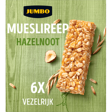 Jumbo Mueslireep Hazelnoot 6 Stuks