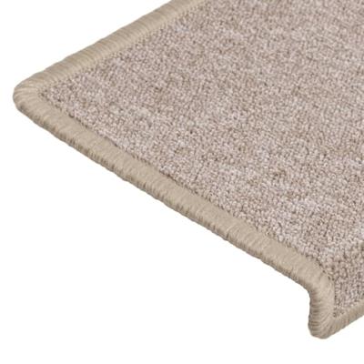 VidaXL Trapmatten 15 st 65x21x4 cm taupe rechthoekige rand