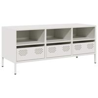 Tv-meubel 101,5x39x43,5 cm koudgewalst staal wit - thumbnail