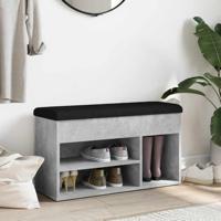 Schoenenbank 82x32x45,5 cm bewerkt hout betongrijs - thumbnail