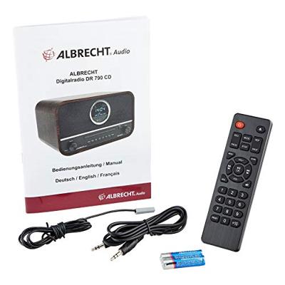 Albrecht DR790CD digitale radio DAB+, 27790, multifunctioneel incl. CD-speler en Bluetooth, houten behuizing in donkerbruin