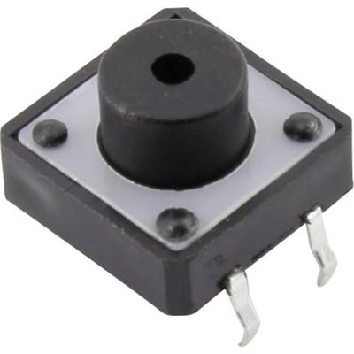 TRU COMPONENTS YST-1103B Druktoets 12 V/DC 0.05 A 1x uit/(aan) Moment (l x b) 12 mm x 12 mm 1 stuk(s)