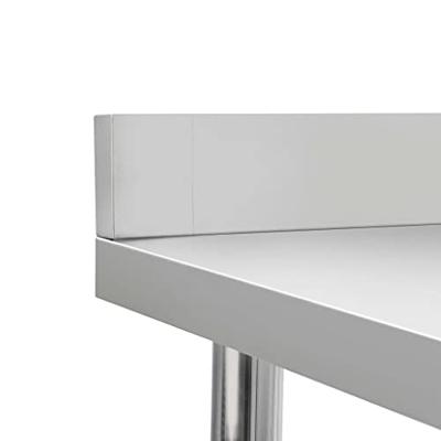 VidaXL Keukenwerktafel met spatscherm 80x60x93 cm roestvrij staal VidaXL Keukenwerktafel met spatscherm 80x60x93 cm roestvrij staal