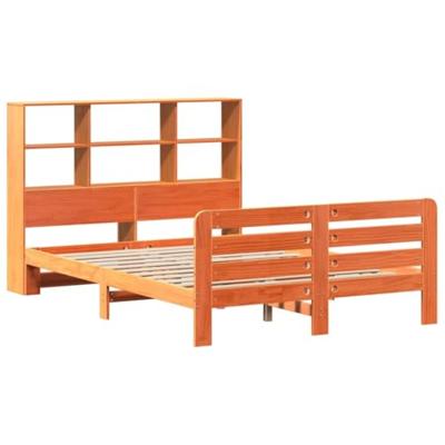 Bedframe zonder matras massief grenenhout wasbruin 150x200 cm