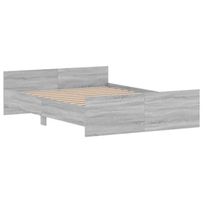 Bedframe met hoofd- en voeteneinde grijs sonoma 135x190 cm