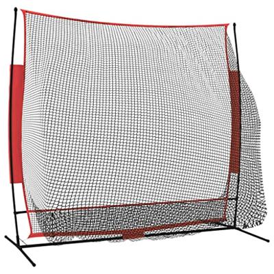 VidaXL Honkbalnet draagbaar 215x107x216 cm polyester zwart en rood