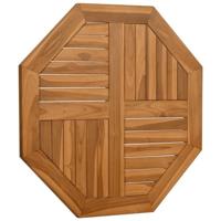 Tafelblad achthoekig 70x70x2,5 cm massief teakhout - thumbnail