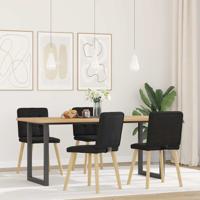 Eetkamerstoelen 6 st stof zwart - thumbnail