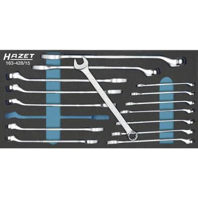 HAZET Ring-steeksleutelset 163-428/15 - Buitentwaalfkant tractieprofiel - 15-delig - 6 - 22
