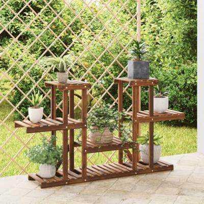 VidaXL Plantenstandaard 110x25x73 cm massief vurenhout