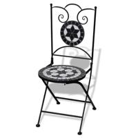 VidaXL Opklapbare stoelen, 2 stuks, keramisch, zwart en wit - thumbnail