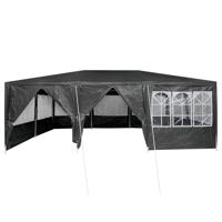 Partytent met 10 zijwanden grijs 6x4 m PE - thumbnail