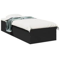 Bedframe bewerkt hout zwart 100x200 cm - thumbnail